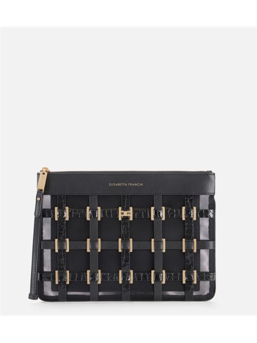 MESH BAG WITH RINGS ELISABETTA FRANCHI | BS03A62E2110 nero